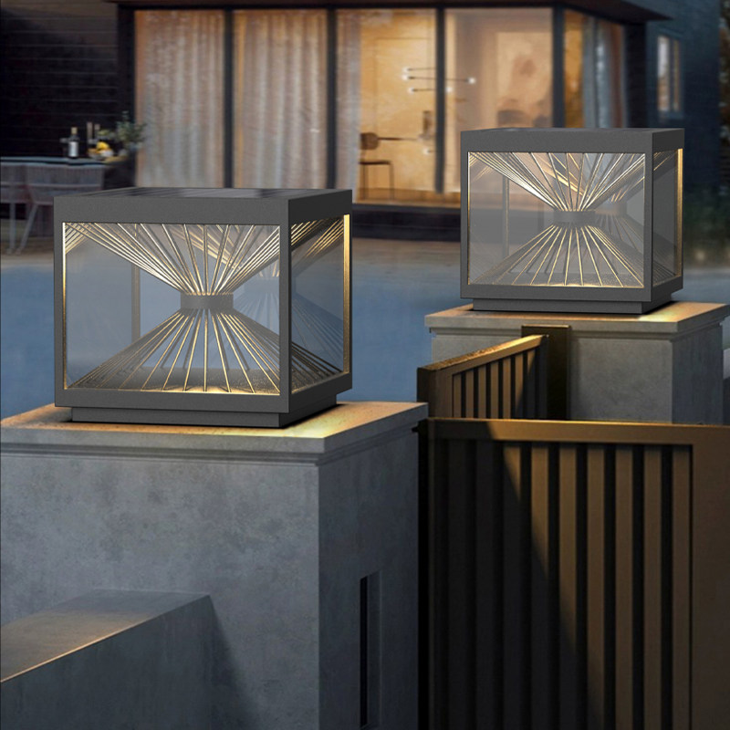 户外柱头灯太阳能别墅门柱灯防水庭院围墙灯大门柱子灯室外门头灯