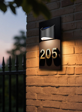 户外防水门牌灯别墅大门入户太阳能墙壁灯酒店民宿定制门牌壁灯