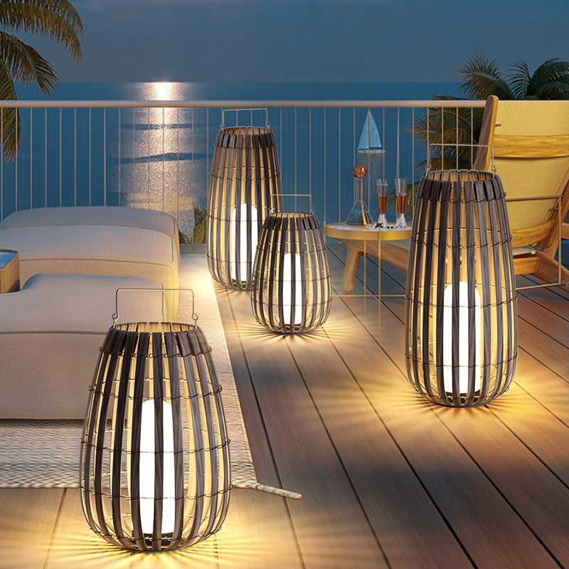 仿竹纹编织灯体外加钢丝稳固多重工艺处理