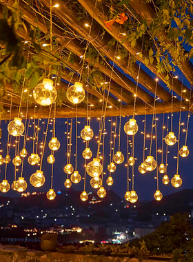 户外太阳能许愿灯花园天台装饰氛围灯景观庭院凉亭灯球别墅挂灯