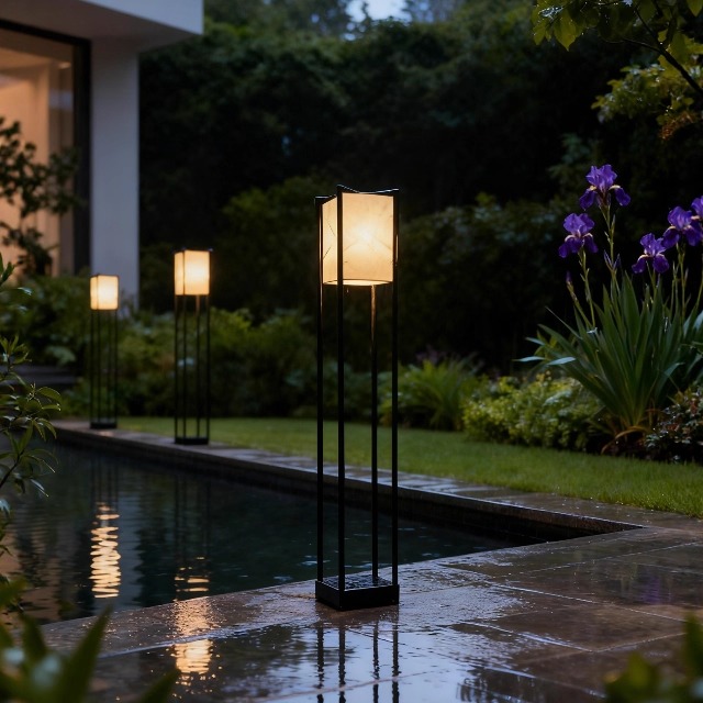 景观庭院日式禅意侘寂风花园灯户外防水草坪灯装饰草地过道落地灯