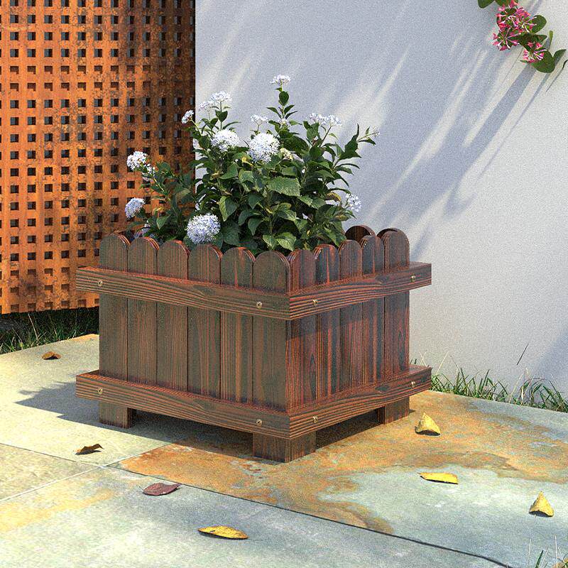 防腐木花箱户外种树大花盆树池特大号正方形种植箱超大种树花厂家