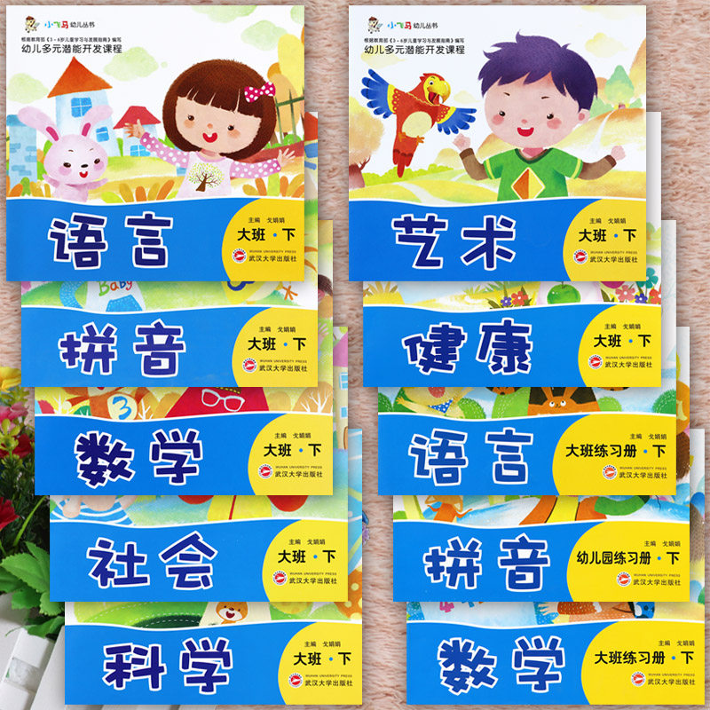 小飞马幼儿多元潜能开发课程大班下册教材拼音语言数学社会科学艺术
