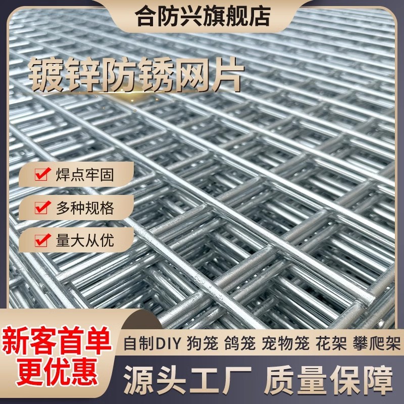 镀锌铁丝网片围栏小孔加粗养殖网狗笼底网建筑钢筋长孔网格网钢丝