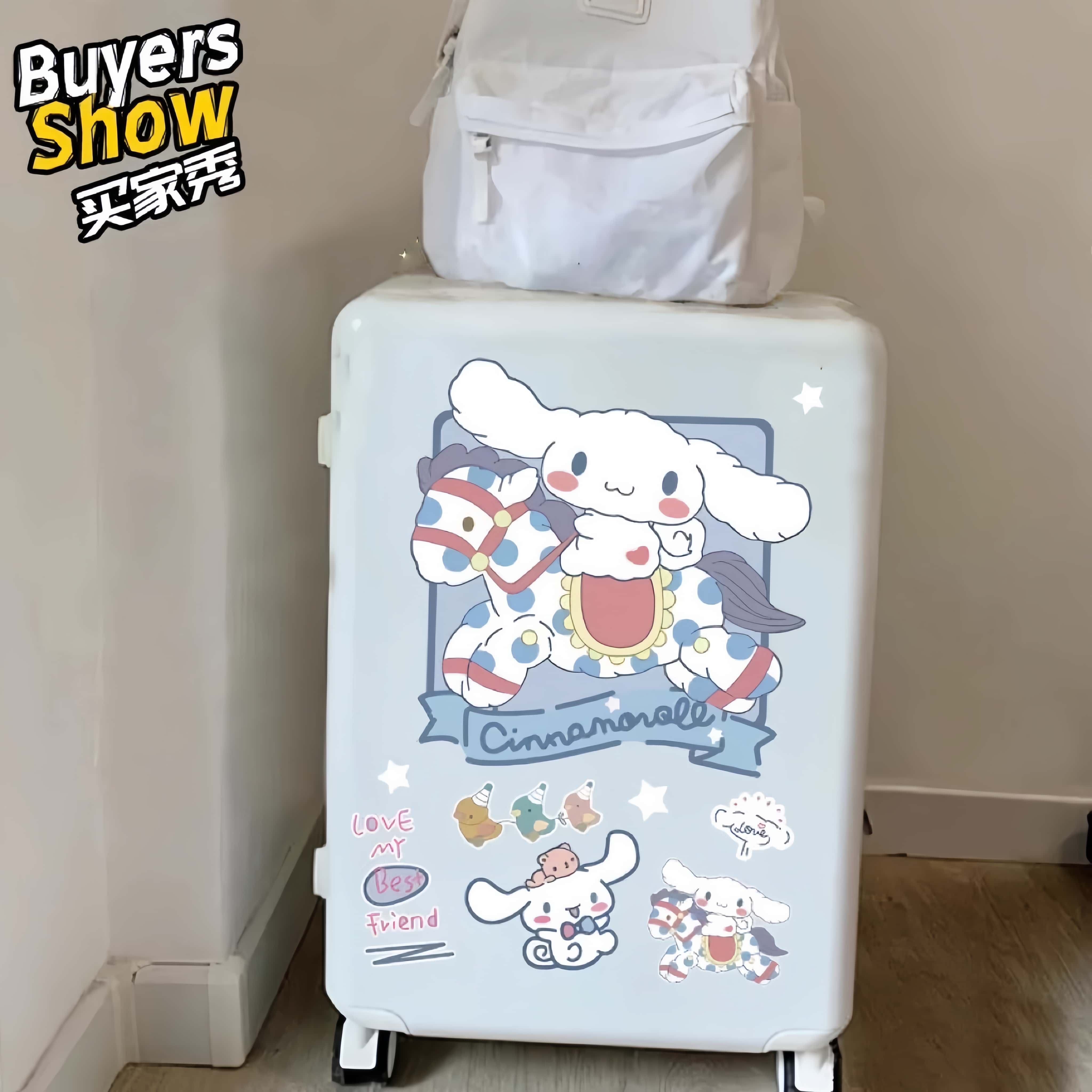 卡通可爱大耳狗行李箱贴纸