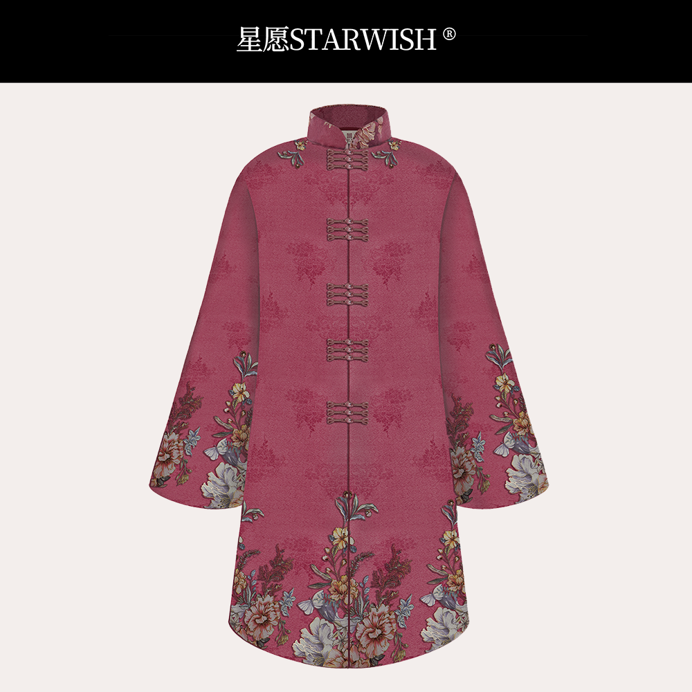 绒绣华衣｜麂皮绒定位花寿衣女