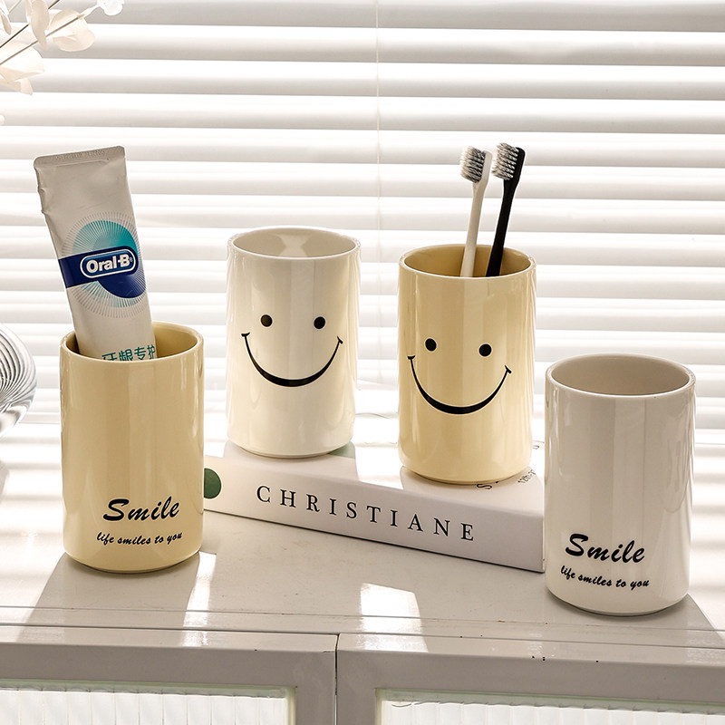 高颜值奶肤肤漱口杯陶瓷微笑水杯子牛奶杯情侣洗漱杯牙缸刷牙杯,家庭/个人清洁工具,洗漱杯,淘宝优惠券,粉丝福利购,淘宝优惠卷