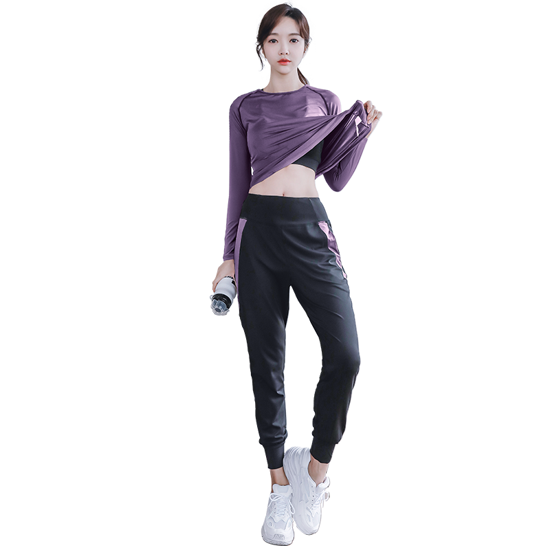 瑜伽服套装女春秋季速干大码专业健身房晨运动跑步健身服2025新款