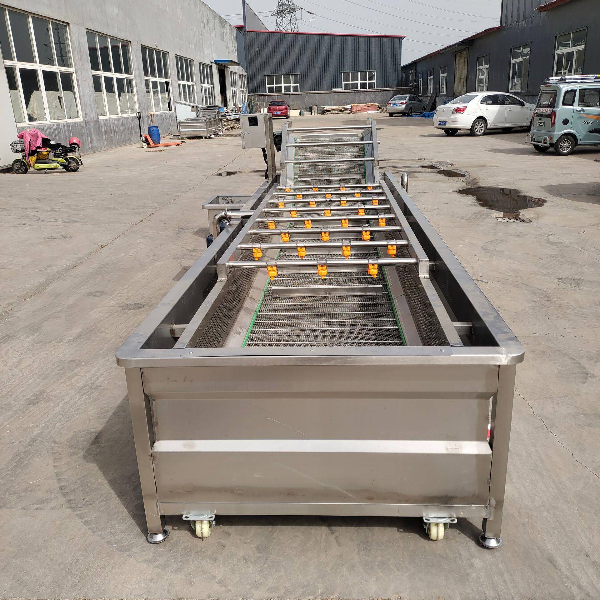 全自动车厘子气泡清洗机花生米高压喷淋气泡清洗机大姜去泥清洗机