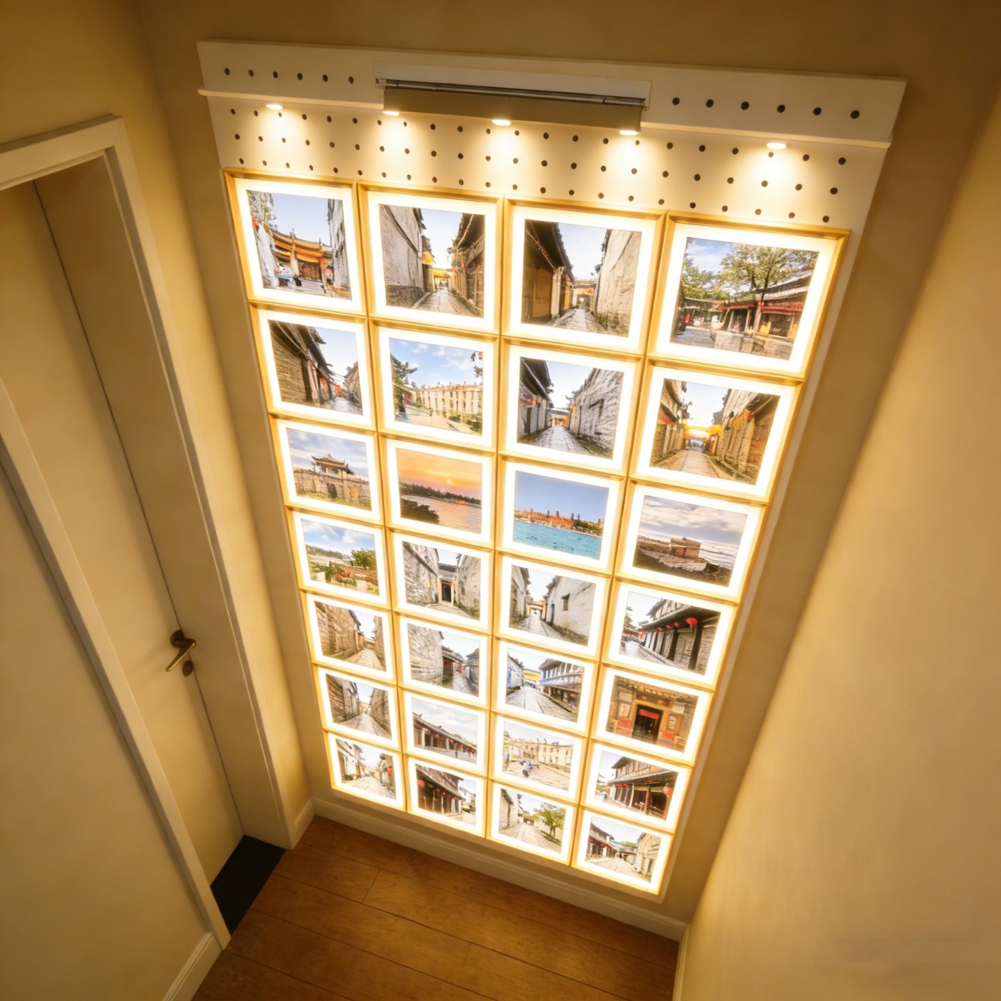 发光照片墙相片客厅磁吸相框玄关入户过道走廊装饰带灯展示洞洞板,家居饰品,照片墙,淘宝优惠券,粉丝福利购,淘宝优惠卷