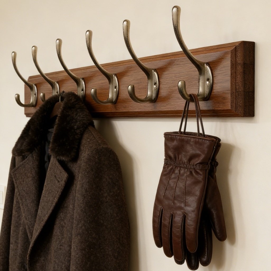 衣帽架壁挂墙上免打孔玄关入户门后挂衣架胡桃木色挂衣钩衣服挂钩,住宅家具,衣帽架,淘宝优惠券,粉丝福利购,淘宝优惠卷