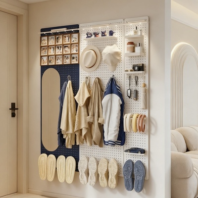 玄关金属定制包包入户门后