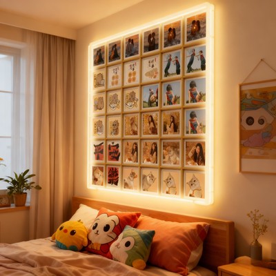 磁吸照片墙高级感客厅走廊洞洞板