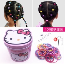 100 children's colored small leather bands, little girl's hair binding, leather band identification, no damage to hair, headdress, baby's thin rope