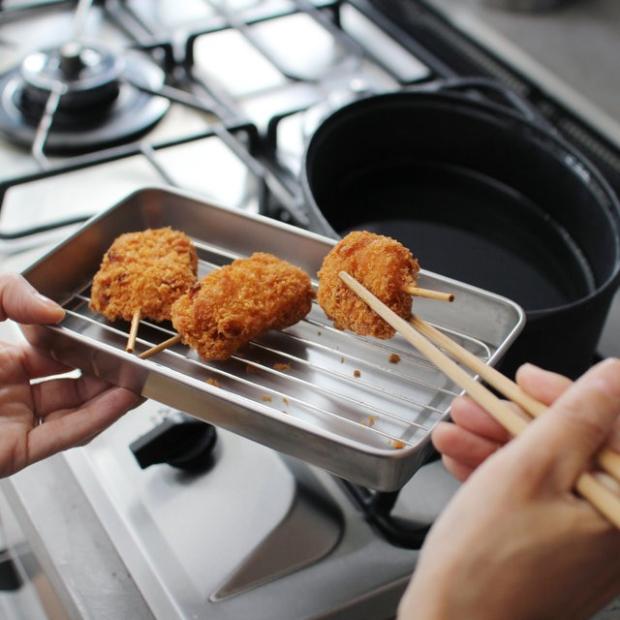 日本家事问屋304不锈钢料理托盘油炸食物滤油网带盖保鲜备菜收纳|ruв категории посуда, посуда, 餐用托盘 - от Buy2taobao.com для оказания профессиональной услуги покупки агента Taobao