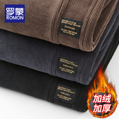 男冬款 秋冬款 大码 罗蒙加绒加厚运动裤 长裤 子男款 宽松灯芯绒休闲裤