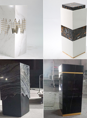 酒店大厅雕塑台大理石柱子摆台别墅样板房工艺品底座玄关摆件基座