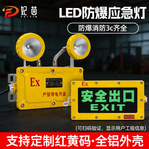 led防爆双头应急灯消防安全出口疏散指示牌化工厂加油站照明灯具