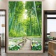 公园庭院小路竹林树林荷花装 饰画客厅玄关走廊过道墙贴画招财画