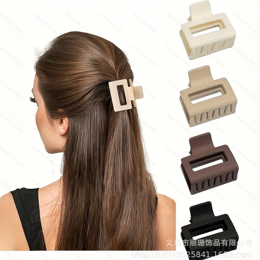 简约磨砂矩形5.5M抓夹女后脑勺