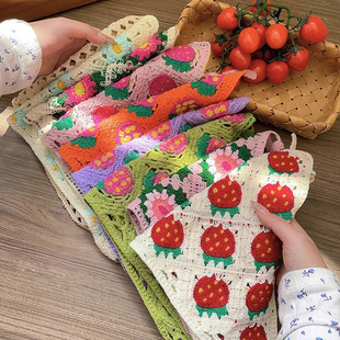 法式 发带 复古针织手工蕾丝三角巾出游甜美气质文艺风头巾2025新款