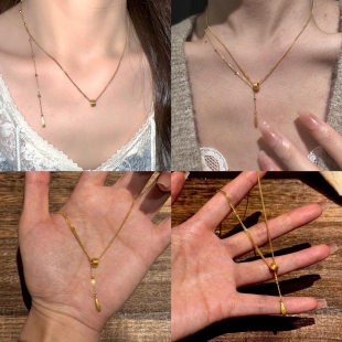 十里间 洛神之泪| 法式奢华高级感双层路路通滚珠精致项链锁骨链