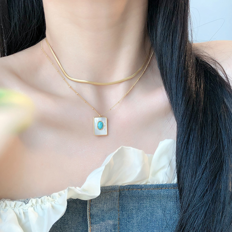 十里间白贝母叠戴项链锁骨链