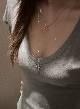 十里间【福利款 可拆分】简约气质Y2K长款十字架叠戴项链毛衣链