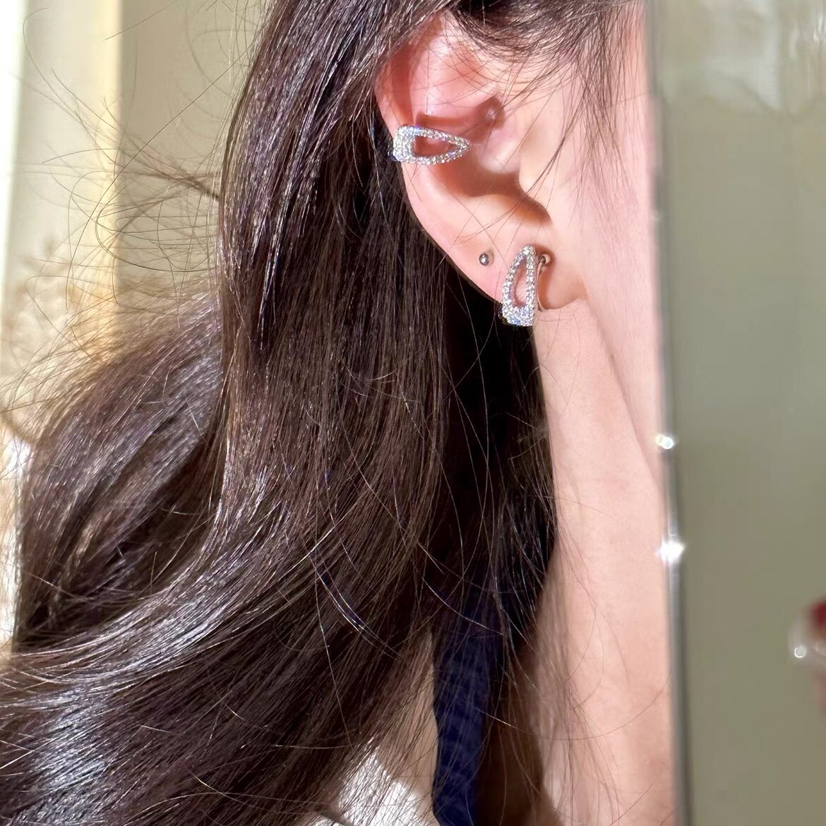 十里间【随便戴就很漂亮～耳骨夹】甜美亮晶晶翅膀回形针耳夹