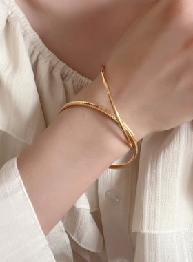 十里间新中式双环沙金手镯