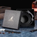 带礼盒装 2025新款 头层纹裤 商务自动扣腰带 皮带 男士