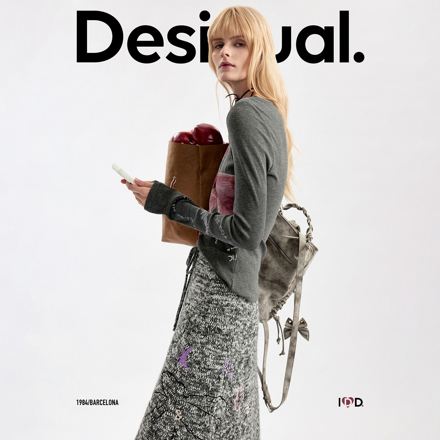 【呼呼专享】Desigual修身手绘蝴蝶印花圆领长袖女式T恤
