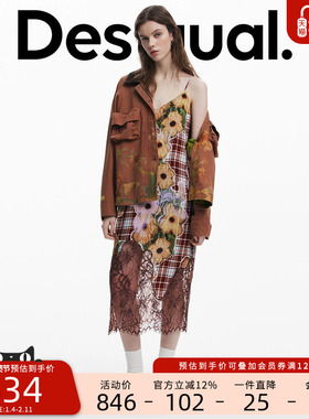 Desigual【Collina Strada联名】印花吊带蕾丝连衣裙