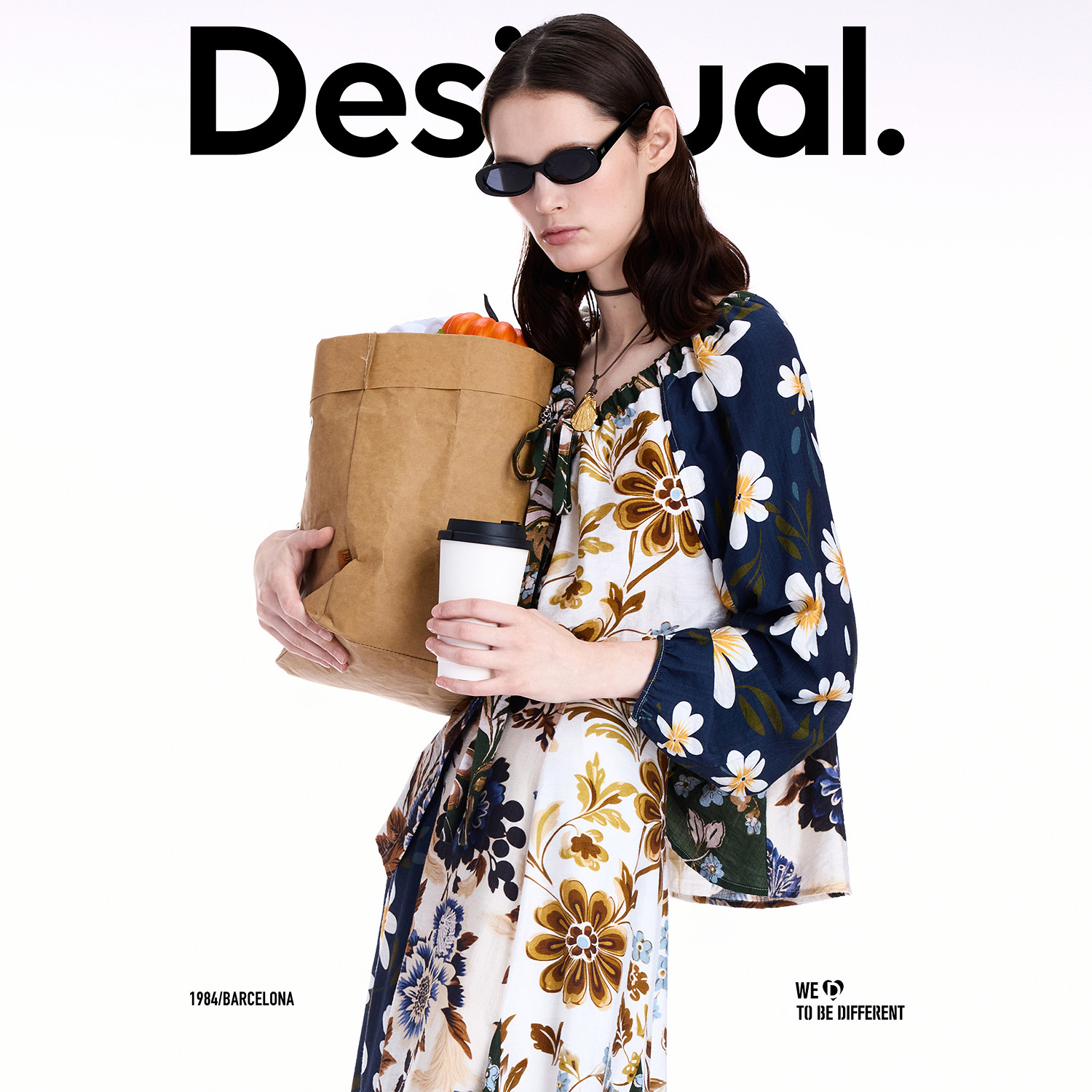 Desigual拼块印花插片设计女士衬衫