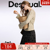 Desigual印花密拷装 饰圆领长袖 简约通勤女士T恤