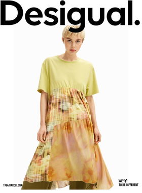 Desigual【COLLINA STRADA设计师款】宽松印花拼接连衣裙