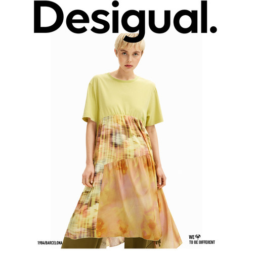 Desigual【COLLINA STRADA设计师款】宽松印花拼接连衣裙