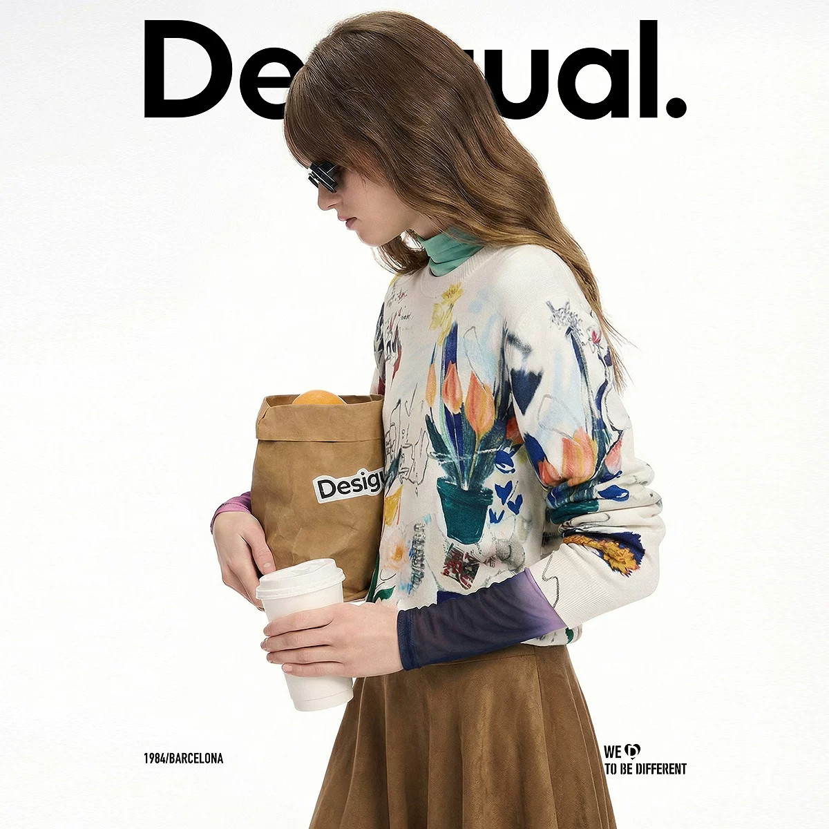 【呼呼专享】Desigual印花圆领长袖女式针织衫