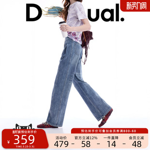 牛仔裤 Desigual26春夏新品 牛仔侧叠褶花卉印花女式