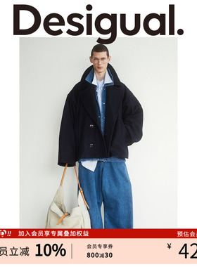 【设计师限量联名】Desigual&HED MAYNER藏青色廓形宽松翻领外套