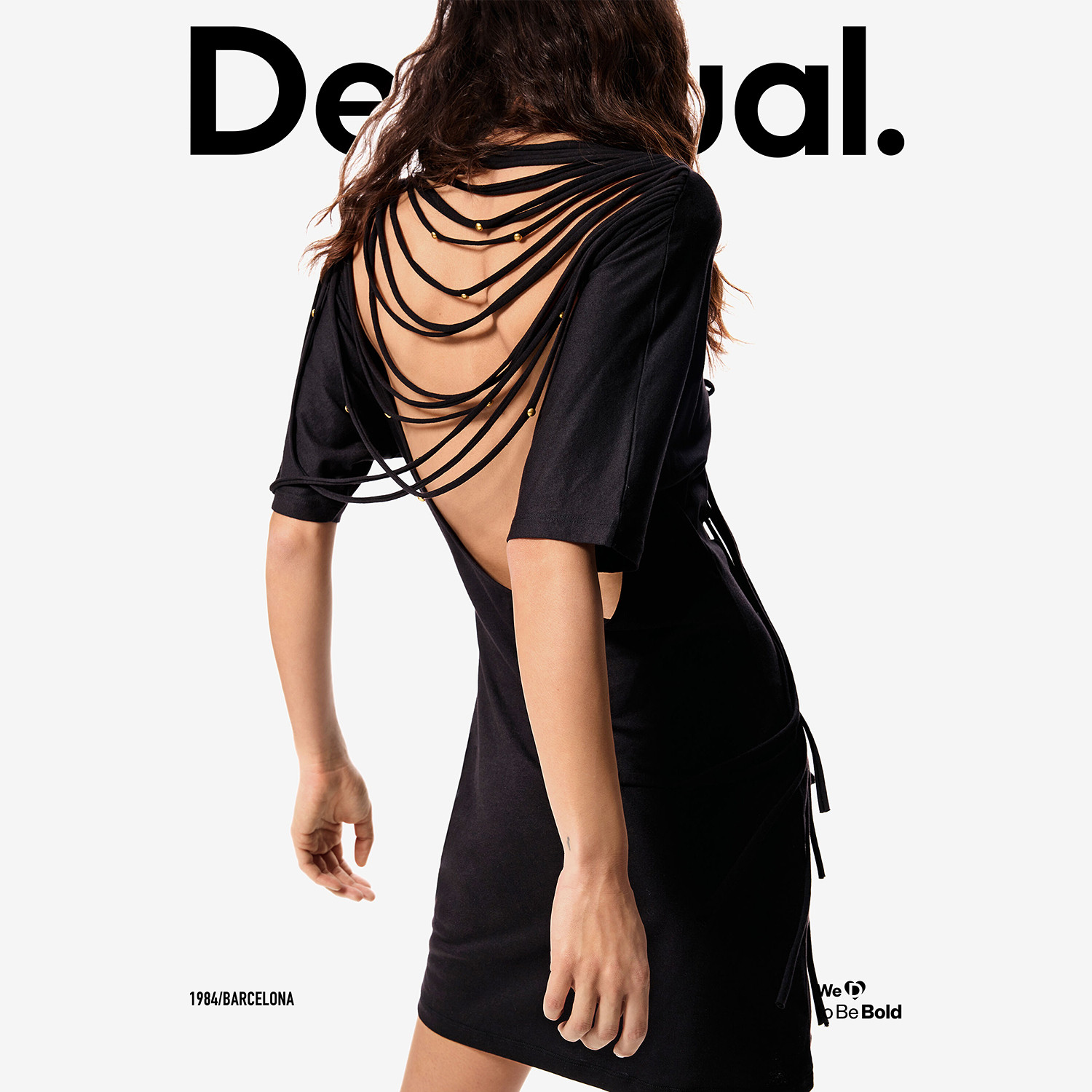 【Masha Popova联名】Desigual26春夏露背流苏装饰圆领女式连衣裙