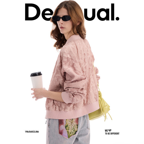 Desigual26春夏新品宽松提花棒球领长袖女式外套