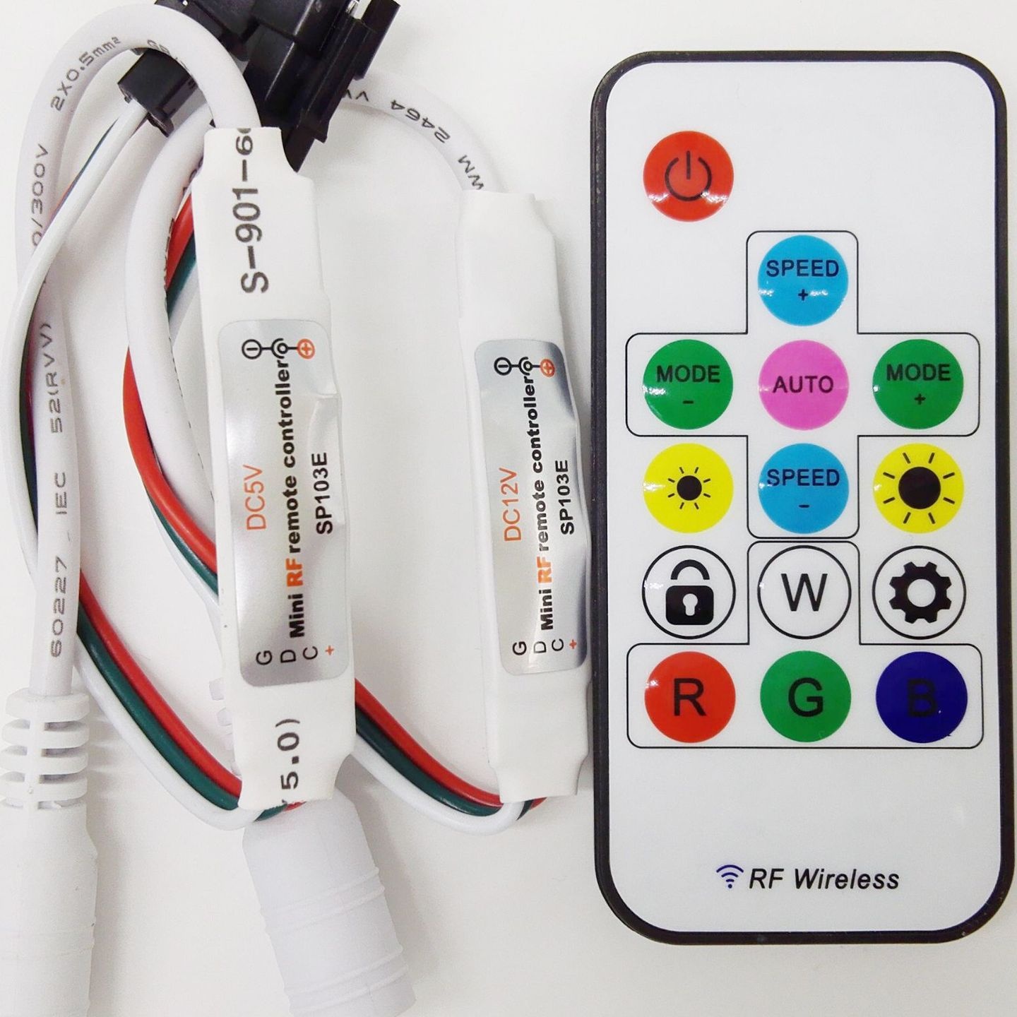 SP103E  LED幻彩控制器 14键 300种效果 rf 全彩控制器