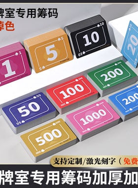 麻将筹码币卡片棋牌室专用打麻将用的筹码磨砂筹码套装积分卡代币