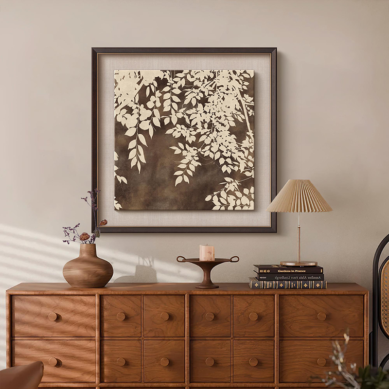 枝影》法式中古风客厅沙发背景墙装饰画玄关餐厅卧室复古艺术挂画