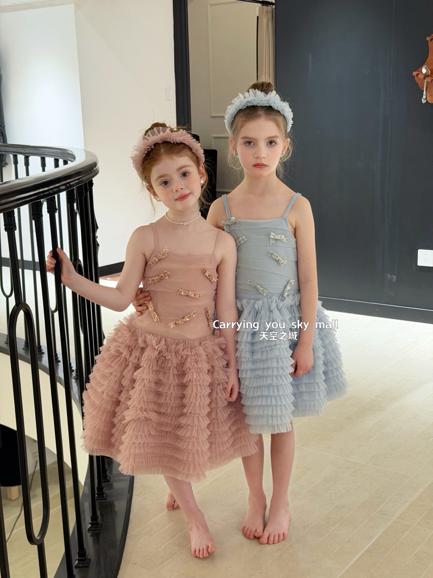 女童公主裙甜美芭蕾风吊带连衣裙蛋糕裙高端生日礼服裙洋气蓬蓬裙