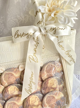 Baachoo原创 绑包丝带烫金印花软妹少女可爱配饰搭配蝴蝶结lolita