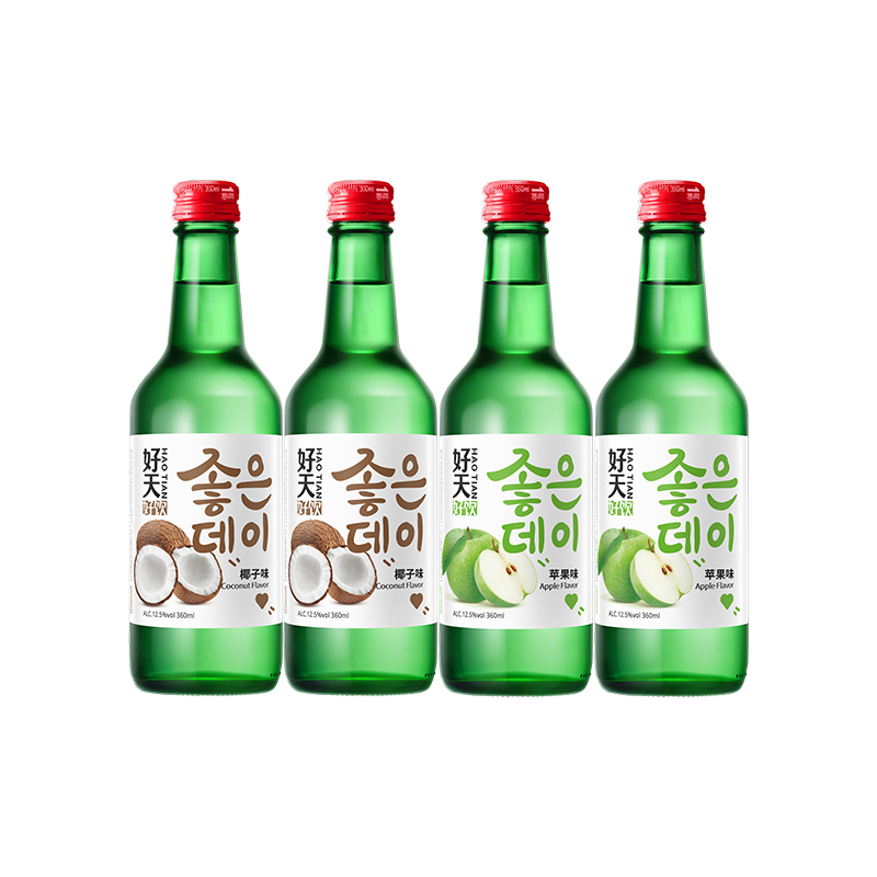 韩国原装进口好天好饮苹果椰子水果味利口低度烧酒12.5度非清酒