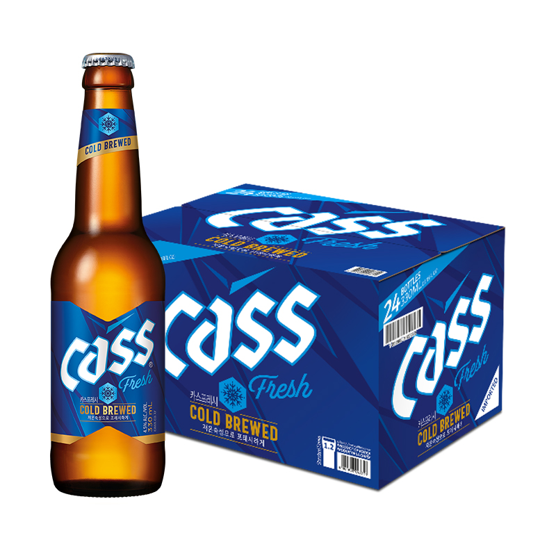 韩国原装进口凯狮cass原味黄啤酒330ml*24瓶新鲜日期整箱特价包邮