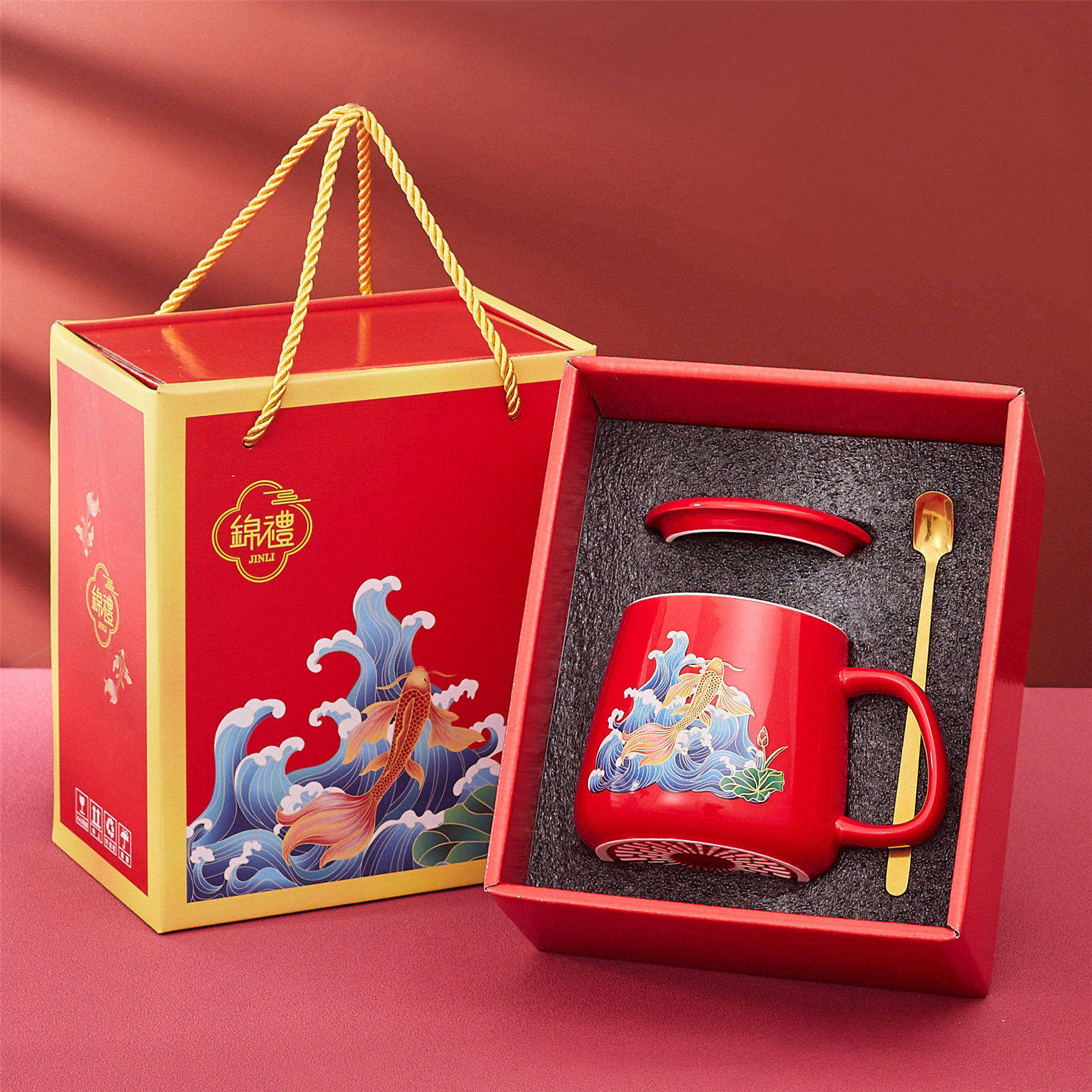 教师节商务礼品杯 结婚伴手礼 恒温杯搭配毛巾熊礼盒 客制化中国